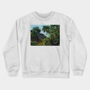 Tropical Orange Flowers Crewneck Sweatshirt